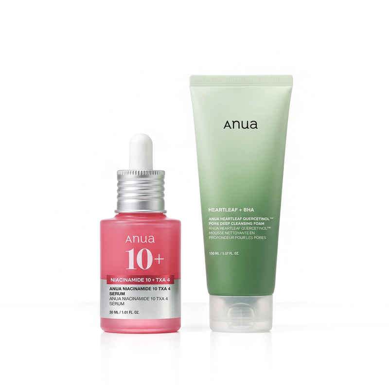 Anua Cleanse & Brighten Duo on a plain white background