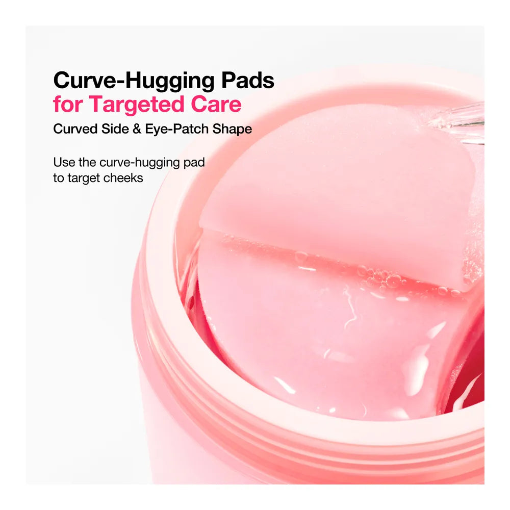 Curve-hugging pads for targeted care: a close-up of the eye-patch-shaped pad in the jar
