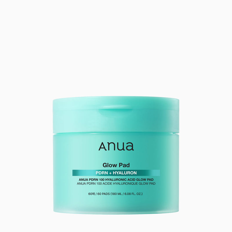 Anua PDRN 100 Hyaluronic Acid Glow Toner Pads 180ml on a plain white background