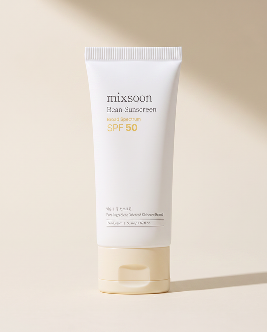 Mixsoon Bean Sunscreen SPF50 50ml - cream sunscreen tube on a white background