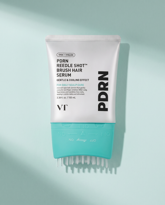 VT Cosmetics PDRN Reedle Shot Hair Serum 100ml - brush-tip hair serum tube on a white background