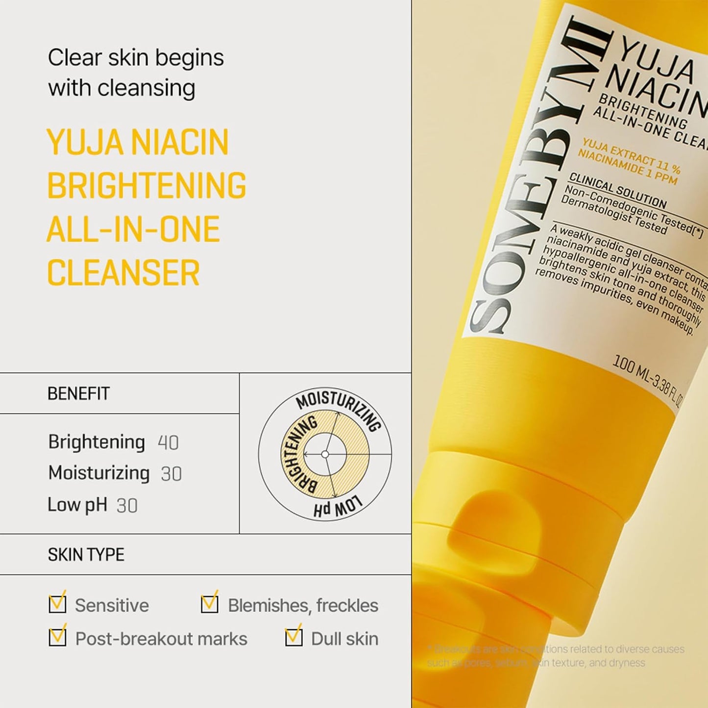 Some By Mi Yuja Niacin Brightening Cleanser - Some By Mi K-Beauty