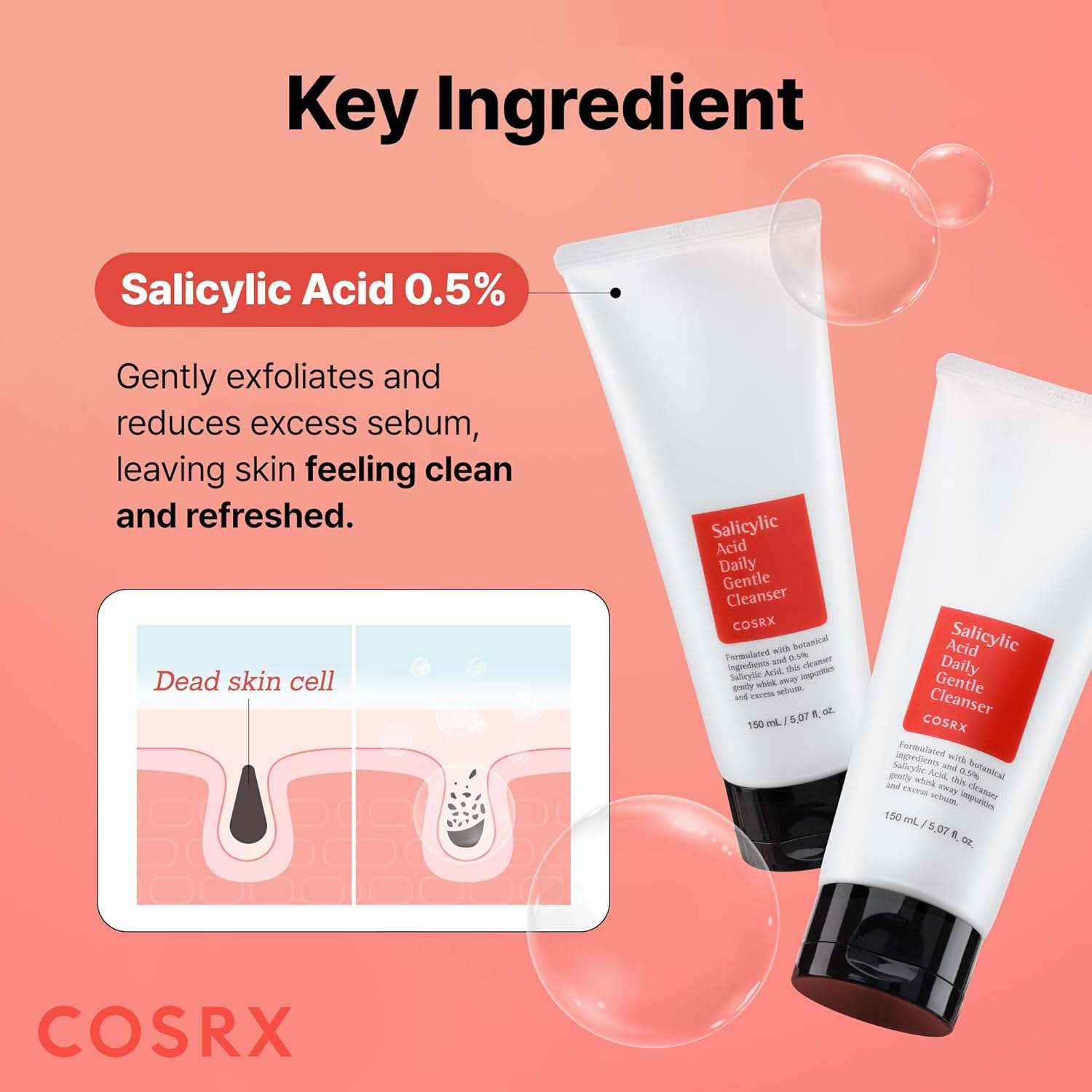 COSRX Salicylic Acid Daily Gentle Cleanser 150ml - COSRX K-Beauty