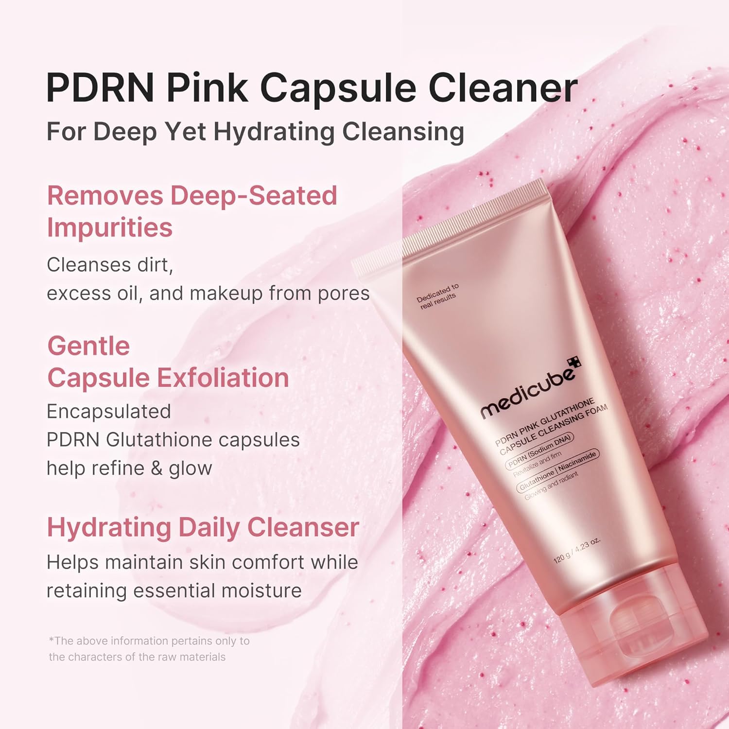 Medicube PDRN Pink Glutathione Foam Cleanser 120g - Medicube K-Beauty