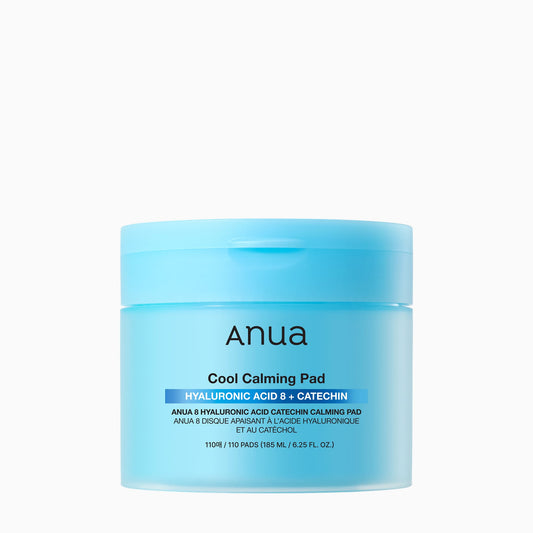 Anua 8 Hyaluronic Acid Catechin Calming Pad 110 Pads 185ml on a plain white background