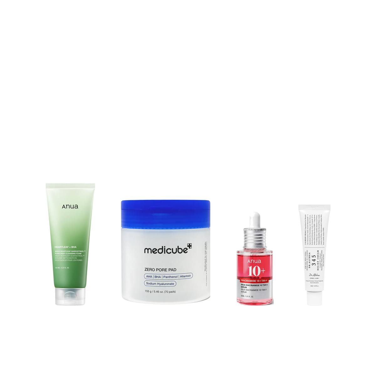 Anua Clear Skin 4-Step Routine on a plain white background