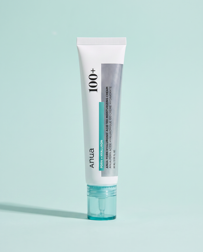 Anua PDRN Hyaluronic Acid 100 Moisturizing Cream 60ml - mint and white tube on a pale mint background