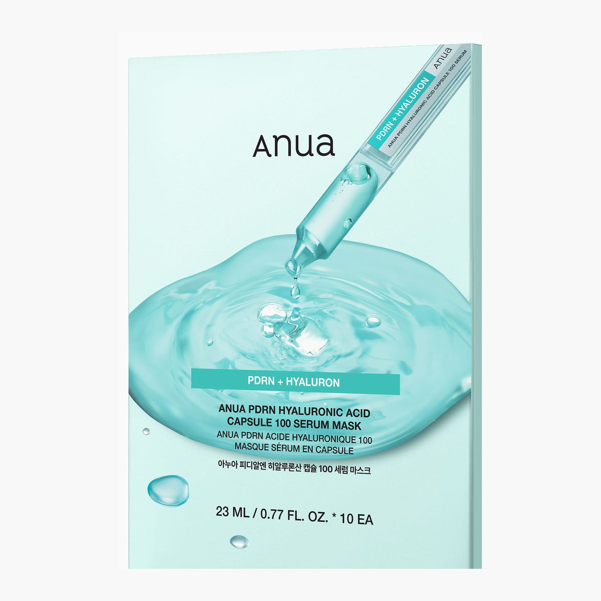 Anua PDRN Hyaluronic Acid Capsule 100 Serum Sheet Mask 10 Sheets - Korean PDRN Hydrating Sheet Mask K-Beauty