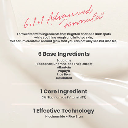 AXIS-Y Dark Spot Correcting Glow Serum 50ml - advanced formula ingredient breakdown on a cream background