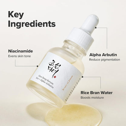 Key ingredients labelled on the bottle: niacinamide to even tone, alpha arbutin to reduce pigmentation, rice bran water to boost moisture