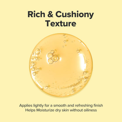 A drop of the rich and cushiony texture that applies lightly for a smooth refreshing finish without oiliness