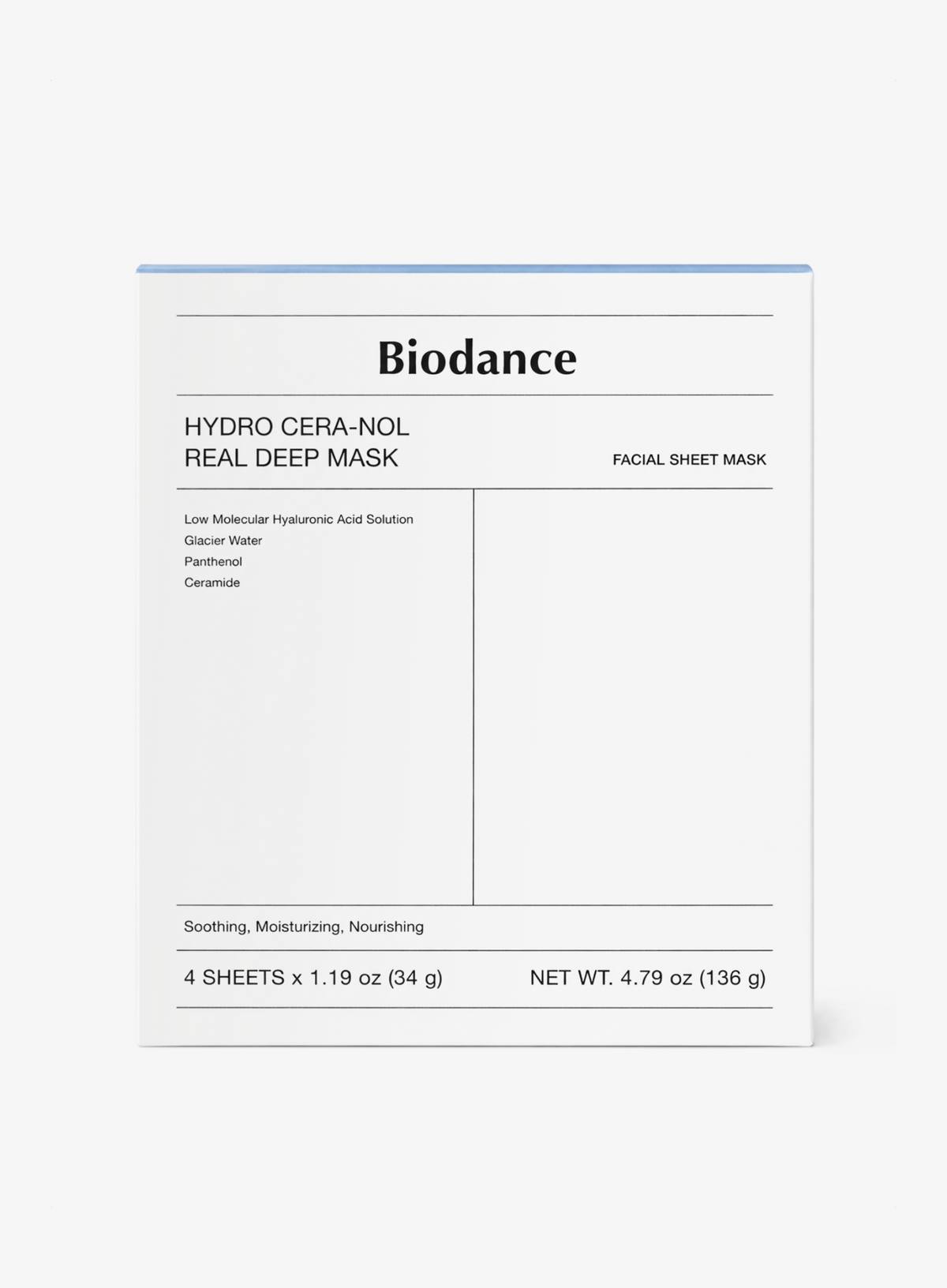 Biodance Hydro Cera-nol Deep Mask 4 Pack on a plain white background