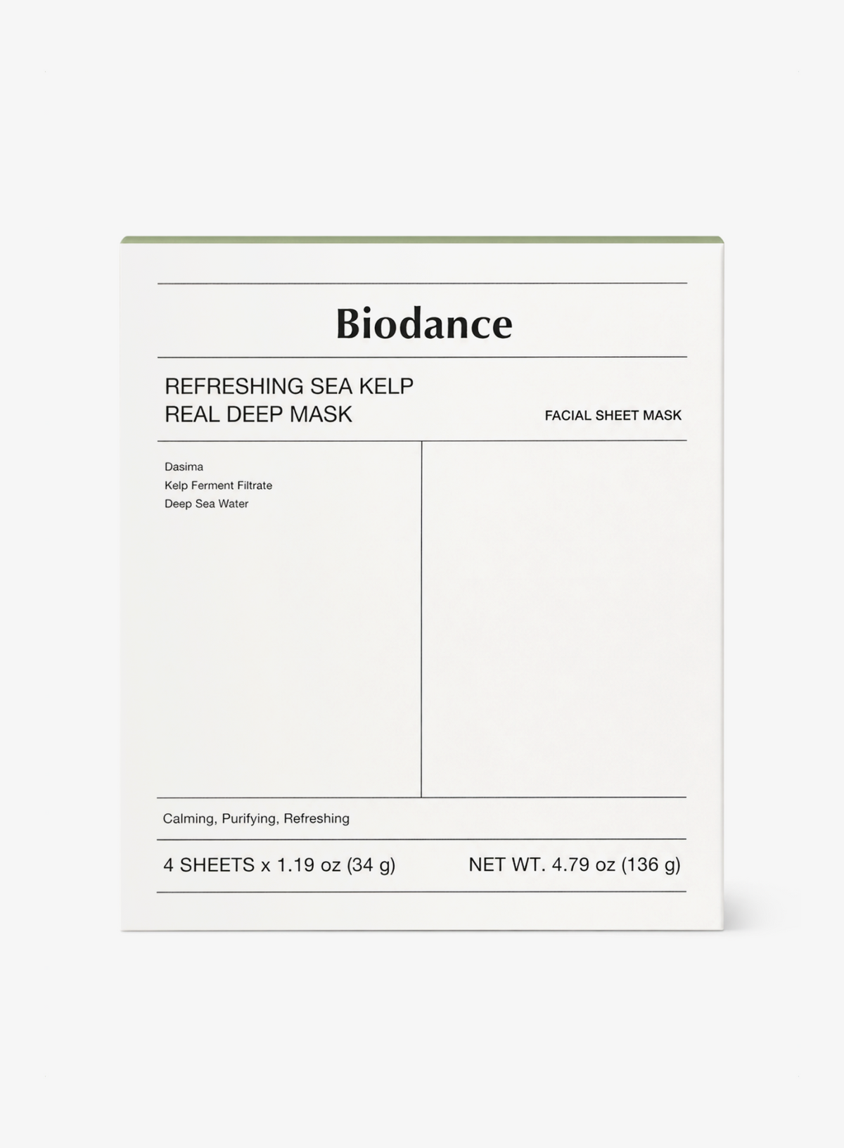 Biodance Sea Kelp Deep Mask 4 Pack on a plain white background