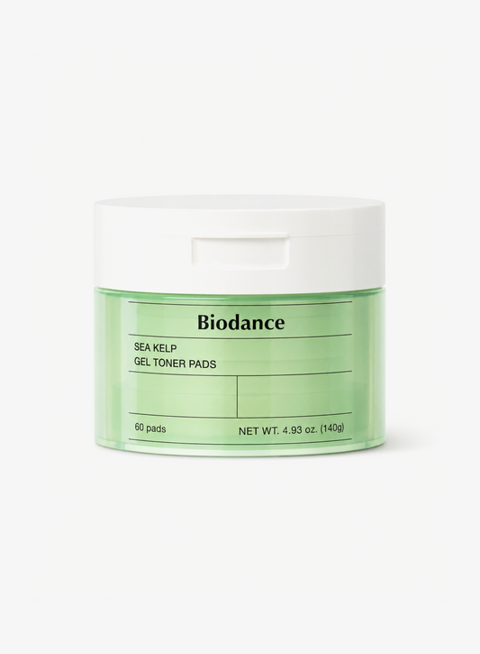 Biodance Sea Kelp Gel Toner Pads 60 Pads 140g on a plain white background