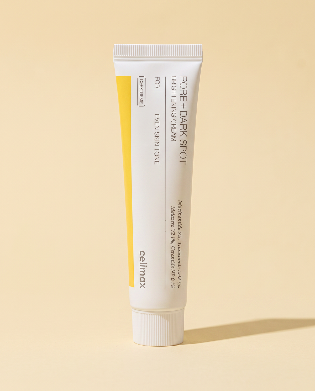 Celimax Pore+Dark Spot Brightening Cream 35ml - white tube upright on a cream background