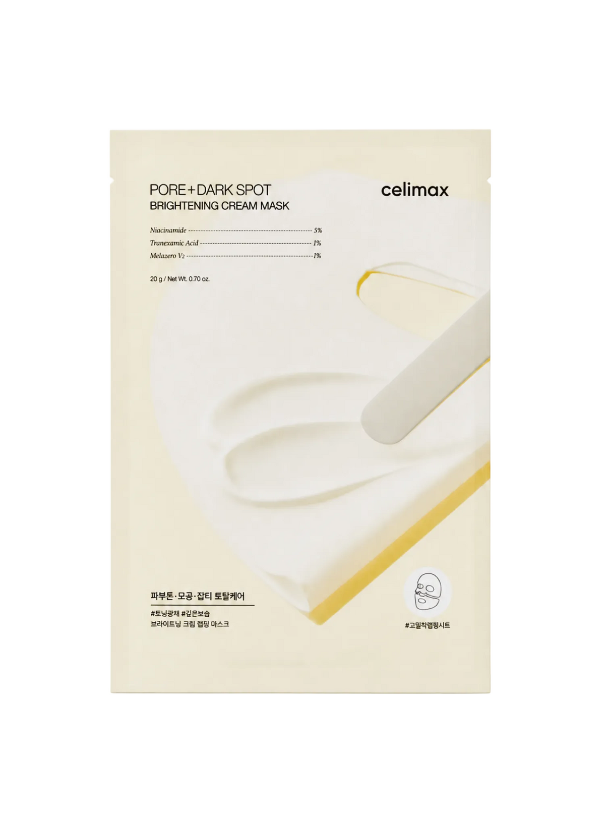 Celimax Pore+Dark Spot Cream Mask 4EA on a plain white background