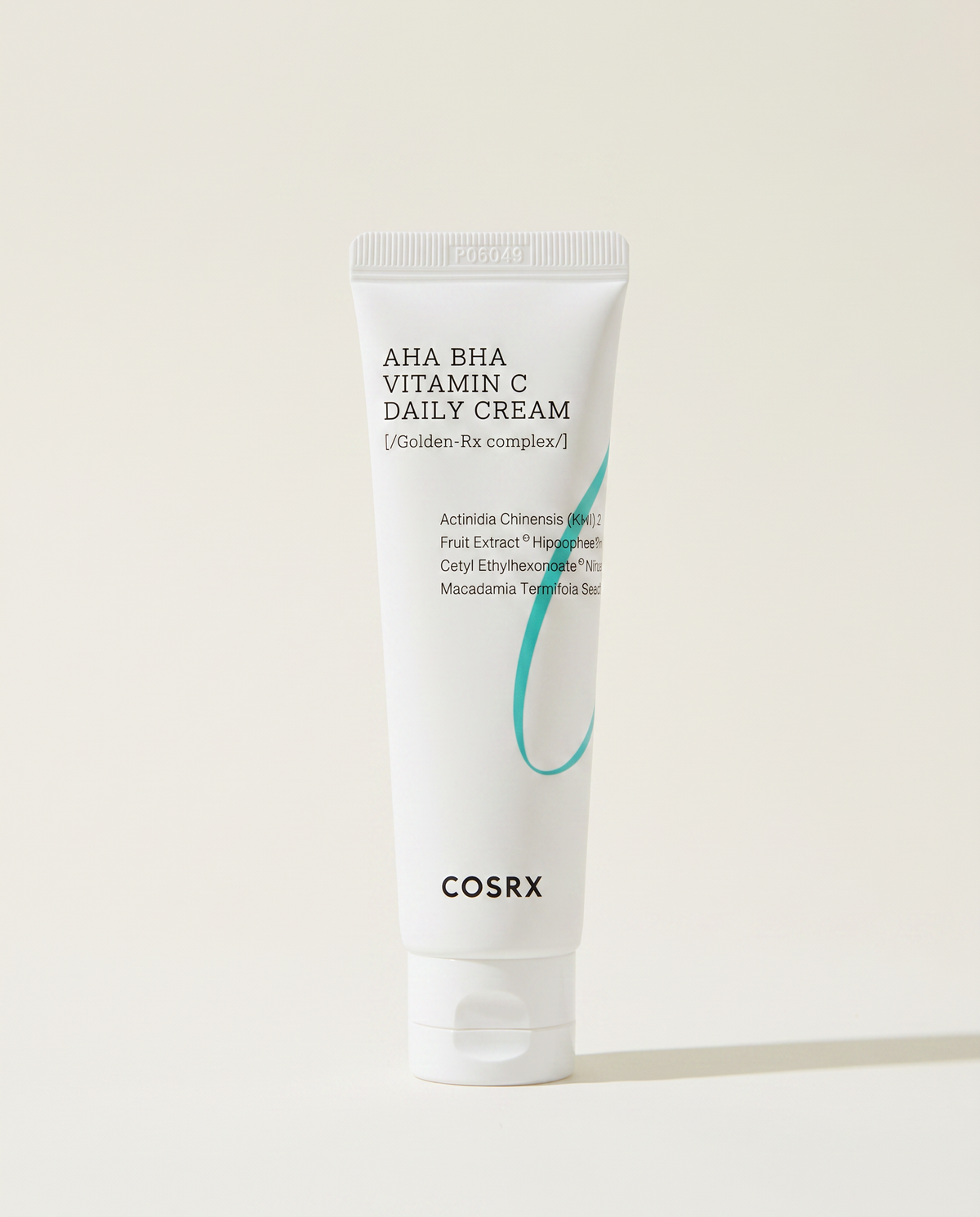 COSRX AHA BHA Vitamin C Daily Cream 50ml - white daily cream tube on a cream background