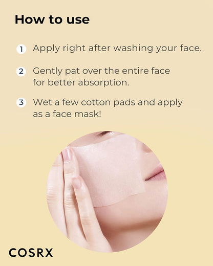 How to use beside a soaked cotton pad on a cheek: apply right after washing, pat over the face, or wet cotton pads and apply as a mask