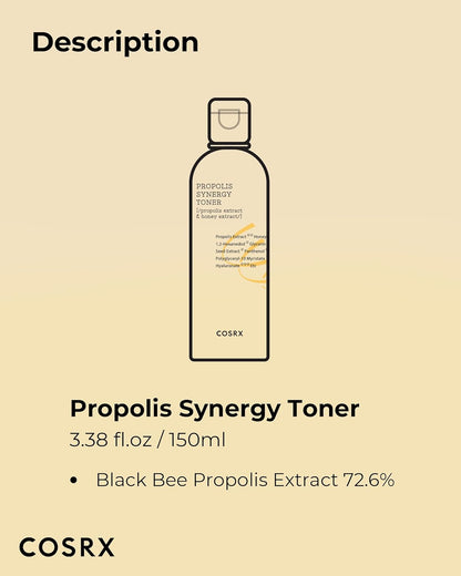 Description: Propolis Synergy Toner, 150 ml, with 72.6% black bee propolis extract
