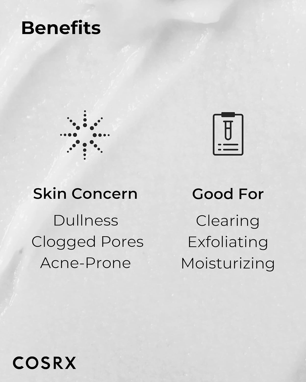 Benefits: for the skin concerns dullness, clogged pores and acne-prone, good for clearing, exfoliating and moisturising