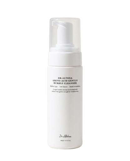 Dr.Althea Amino Acid Bubble Cleanser 140ml - white foaming pump bottle on a cream background