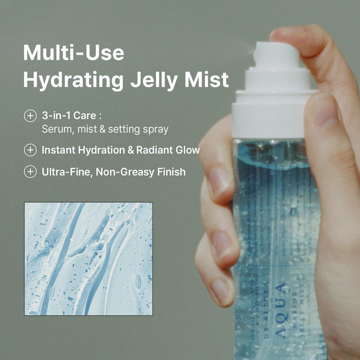 Multi-use hydrating jelly mist: three-in-one serum, mist and setting spray with an ultra-fine, non-greasy finish