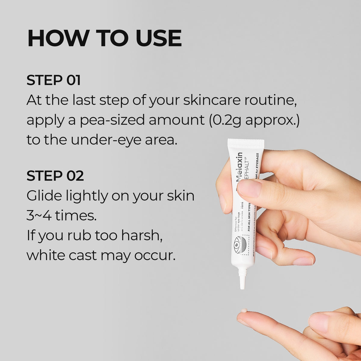Dr.Melaxin Eyephalt Eyebag Cream 10ml - How to use
