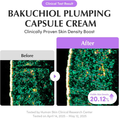 Clinical test result: before and after skin-density images showing visible skin density boosted 20.12%