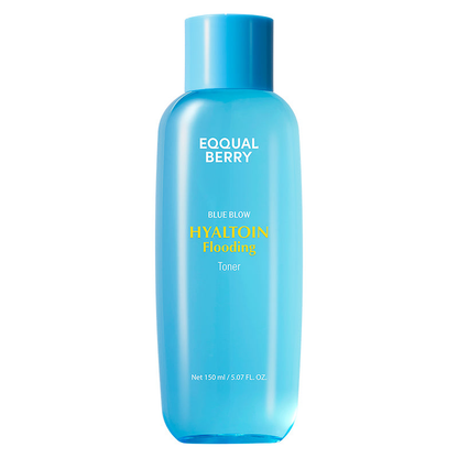 Eqqualberry Hyaluronic Flooding Toner 150ml - blue toner bottle on a white background