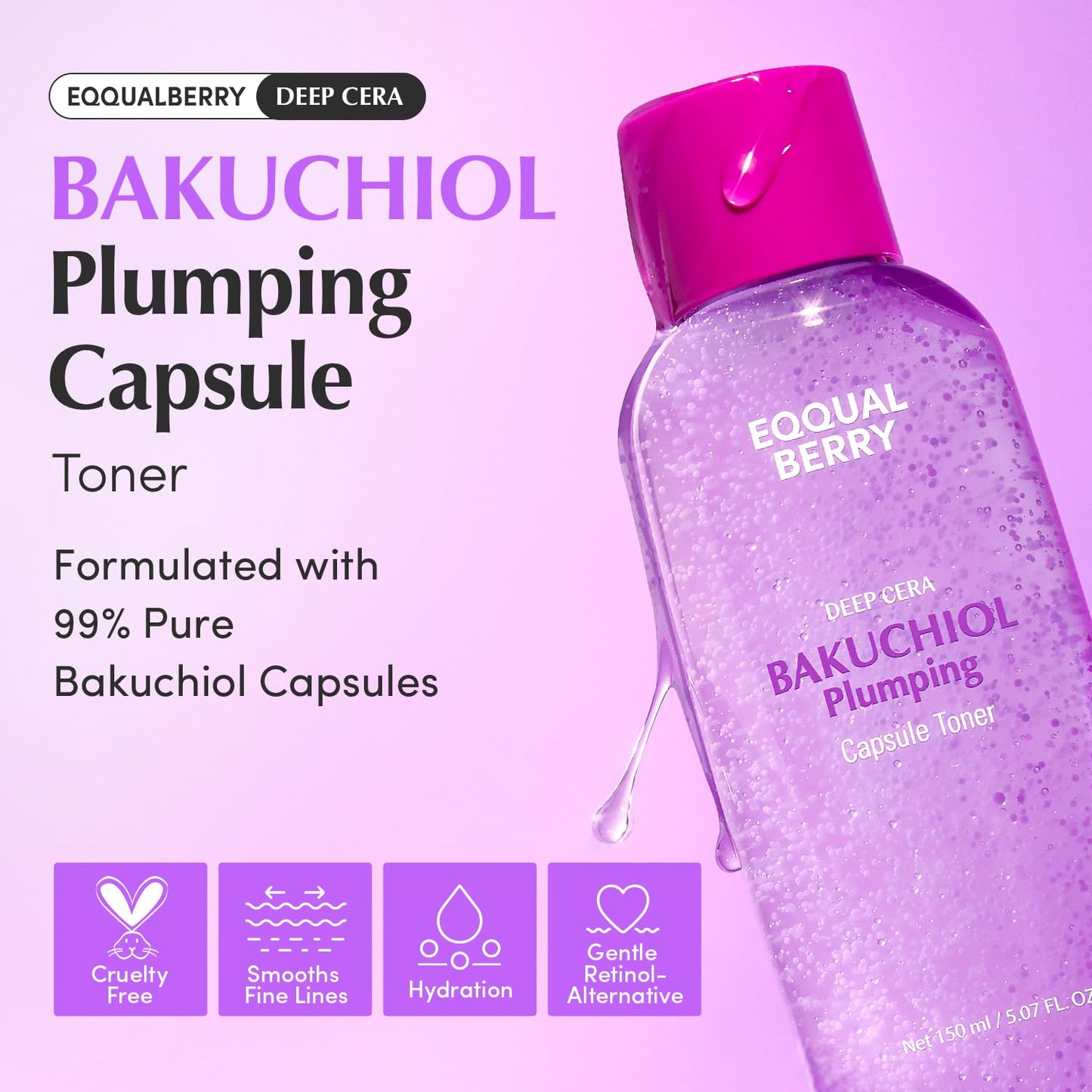 Eqqualberry Bakuchiol Plumping Capsule Toner 150ml - Eqqualberry K-Beauty