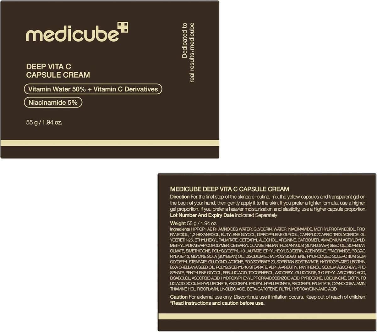 Outer carton and printed instruction panel for the Deep Vita C Capsule Cream