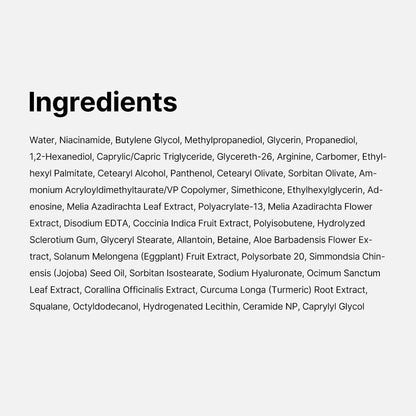 Full ingredients list panel for the Hyaluronic Moisturising Capsule Cream