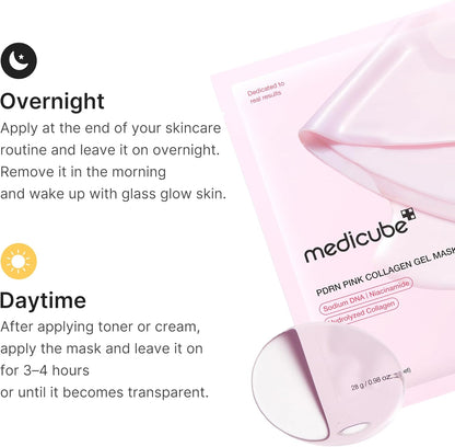 Usage guide: overnight, apply at the end of your routine and remove in the morning; daytime, leave on for three to four hours until it turns transparent