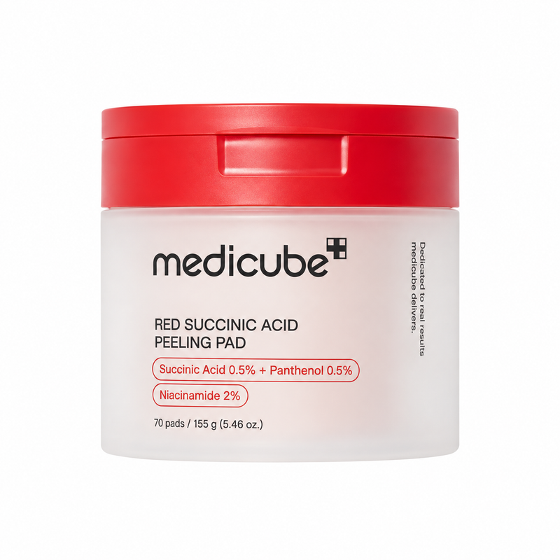 Medicube Red Succinic Acid Peeling Pad 70 Pads on a plain white background