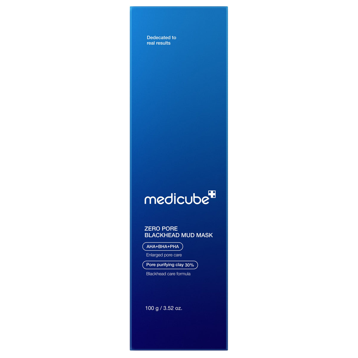 Medicube Zero Pore Blackhead Mud Mask 100g - navy carton, front of pack, on a white background