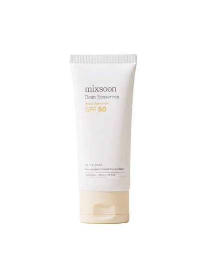 Mixsoon Bean Sunscreen SPF50 50ml - cream sunscreen tube upright, white background