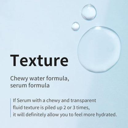 Texture: a chewy water serum formula that feels more hydrating when layered two or three times