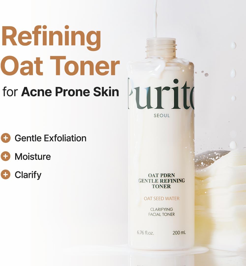 Refining oat toner for acne-prone skin: the bottle in a splash of toner, gentle exfoliation, moisture and clarity