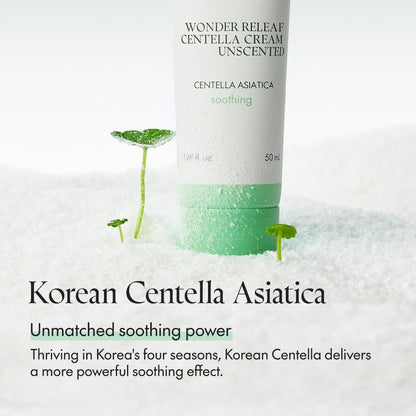 The tube standing in snow with centella sprouts: Korean centella asiatica, unmatched soothing power from Korea's four seasons