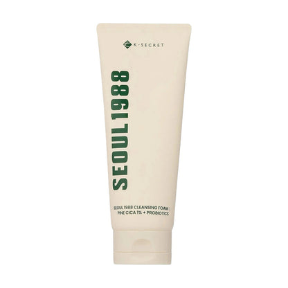 Seoul 1988 Pine Cica Cleansing Foam 150ml - cream cleansing foam tube angled, white background
