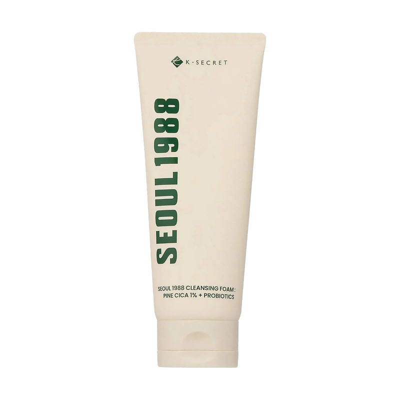 Seoul 1988 Pine Cica Cleansing Foam 150ml - cream cleansing foam tube angled, white background