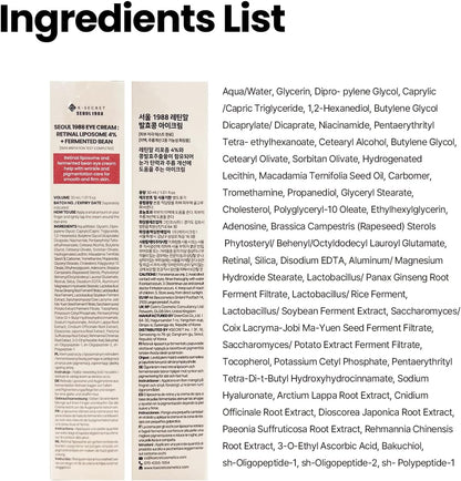 Full ingredients list beside the printed instruction panel