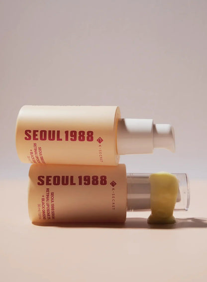 Seoul 1988 Retinal Liposome Serum 30ml - two cream bottles stacked on a warm beige background