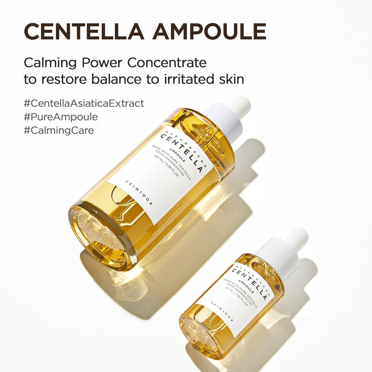 Centella Ampoule full size and travel size, a calming concentrate with centella asiatica extract