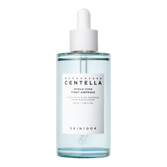 SKIN1004 Hyalu-Cica First Ampoule 100ml - clear ampoule bottle, front label, white background