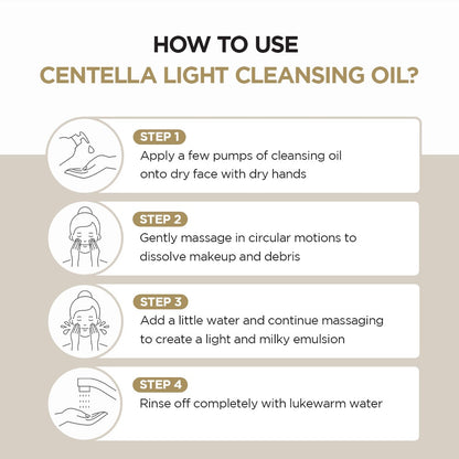 SKIN1004 Madagascar Centella Light Cleansing Oil 200ml - How to use