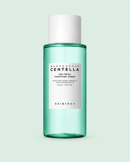 SKIN1004 Madagascar Centella Tea-Trica Purifying Toner 210ml on a coloured background
