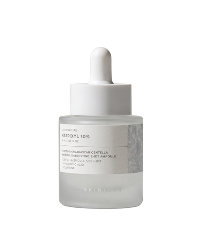 SKIN1004 Matrixyl 10% Peptide Boosting Shot Ampoule 30ml - frosted dropper bottle on a grey background