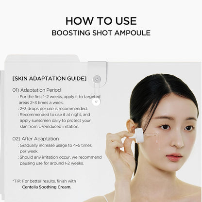 How to use with a skin adaptation guide: two to three drops on targeted areas two to three times a week at first, at night with daily sunscreen, then four to five times a week