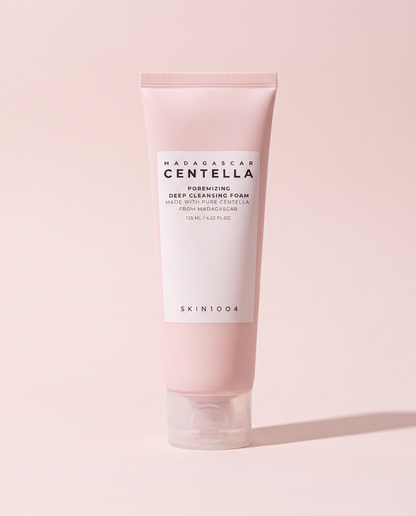 SKIN1004 Poremizing Deep Cleansing Foam 125ml - pink cleansing foam tube on a white background